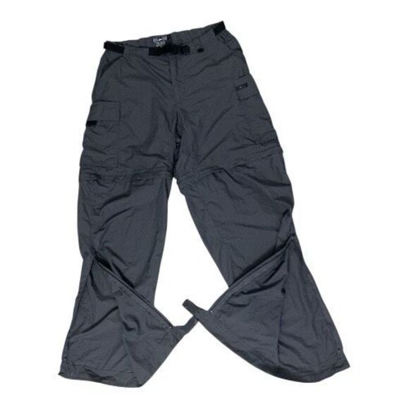 REI UPF 50+ Women Grey Convertible Cargo Pants Size 8 Belted Zipper Leg Outdoor - Picture 9 of 15